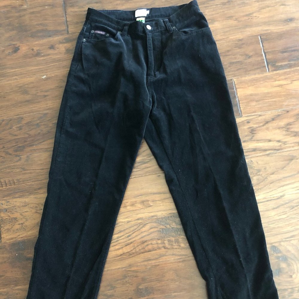 Calvin Klein Black Velvet Straight Jeans.  Size 8.